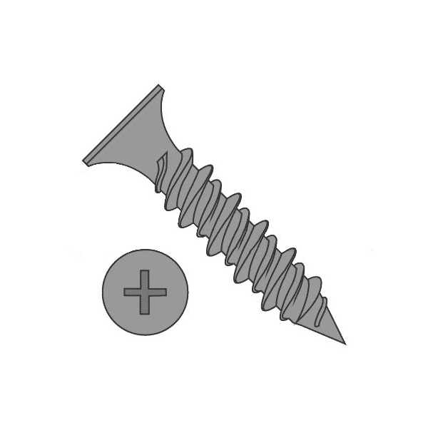 Newport Fasteners Drywall Screw, #6 x 2 in, Steel, Flat Head Phillips Drive, 3500 PK 748922-3500 - main